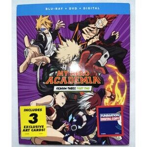 My Hero Academia: Season Three Part Two (MHA) (Blu-ray) Like New W/ 3 Art Cards